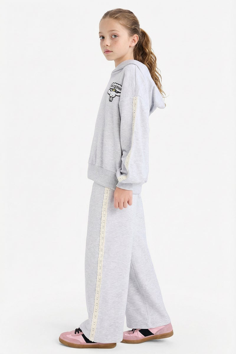 DeFacto Grey Girl Girl Wide Leg Sweatpants Casual - Image 3